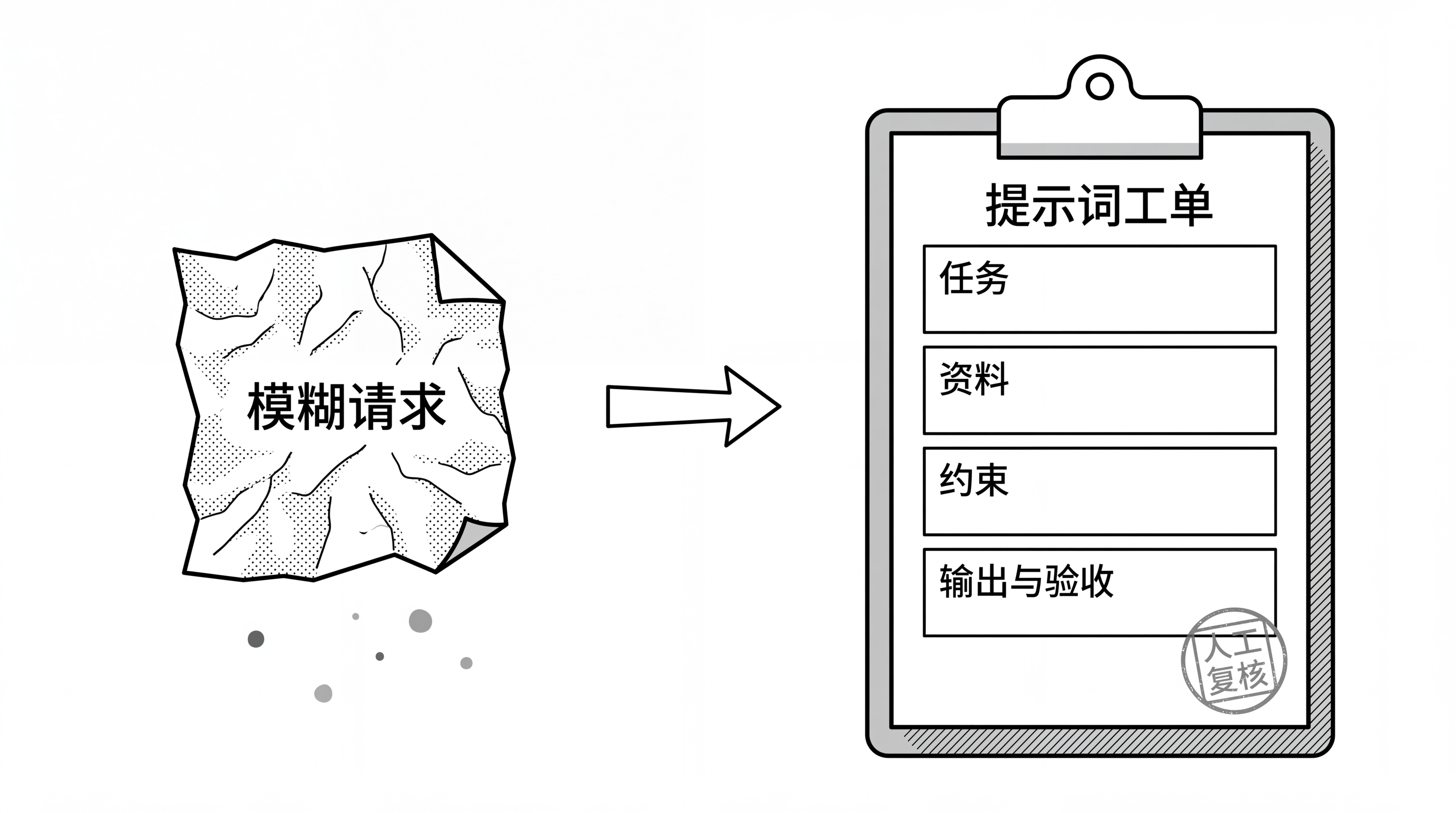 图6-1 提示词工单：把模糊请求改成可验收任务