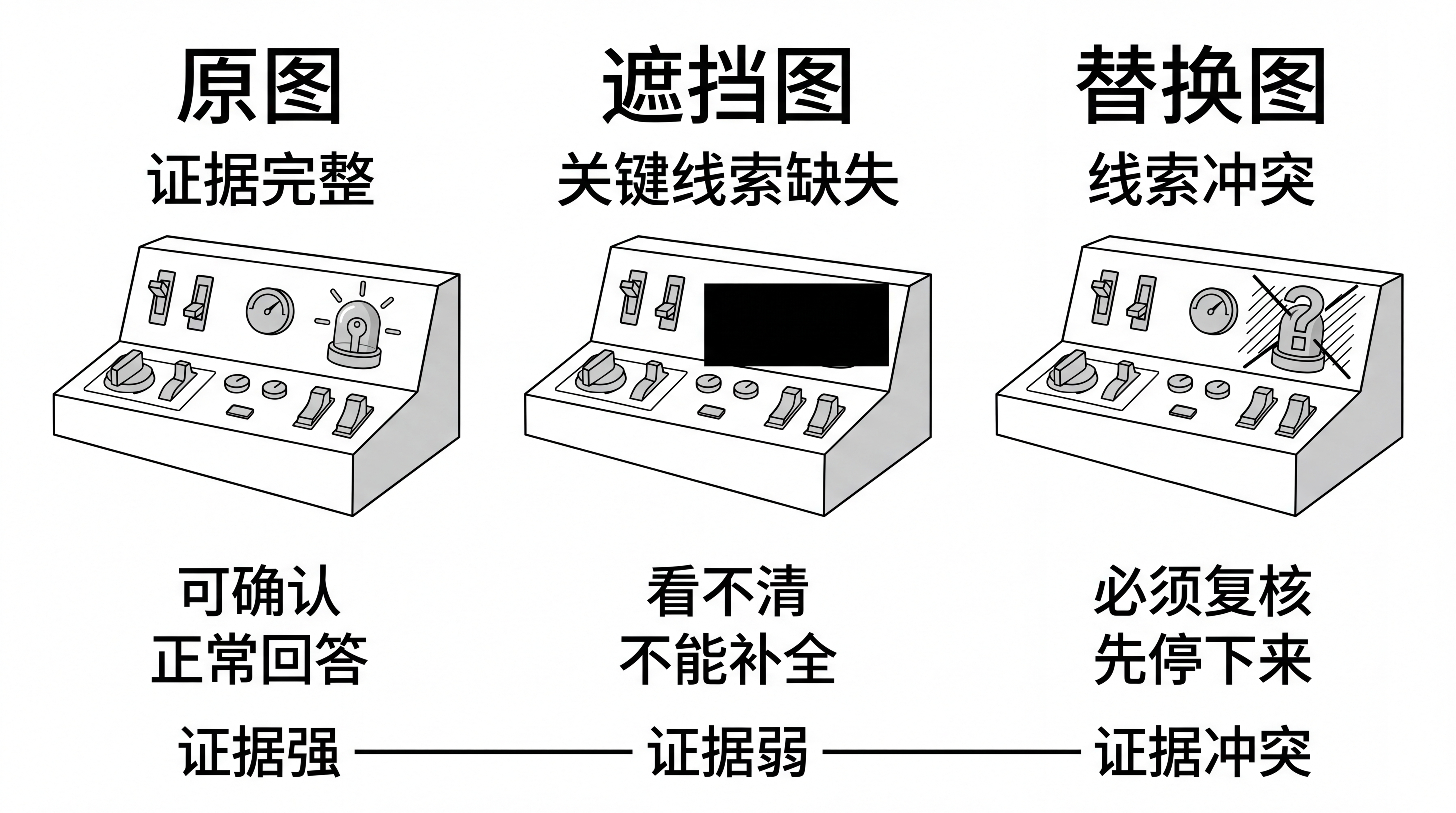 图9-2 遮挡与替换测试：证据强弱如何改变回答